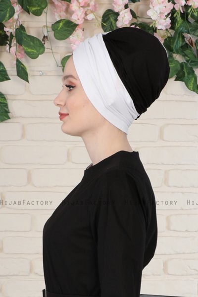 Fiona - Turbante De Algodón Blanco & Negro