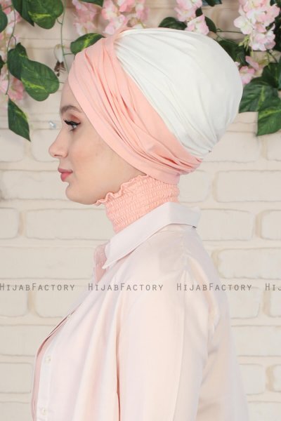 Fiona - Turbante De Algodón Rosa De Antaño & Crema