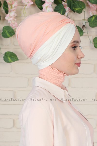 Fiona - Turbante De Algodón Rosa De Antaño & Crema