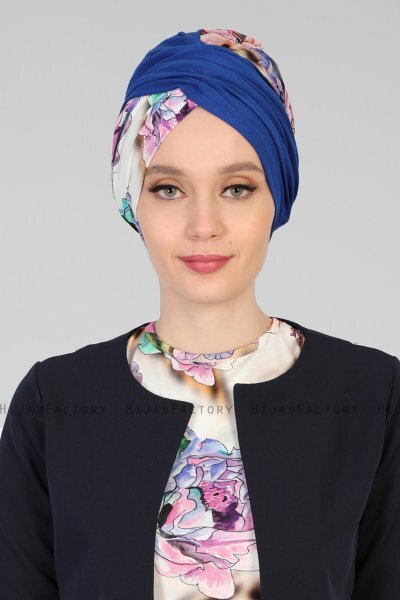 Fiona - Turbante De Algodón Azul Nature