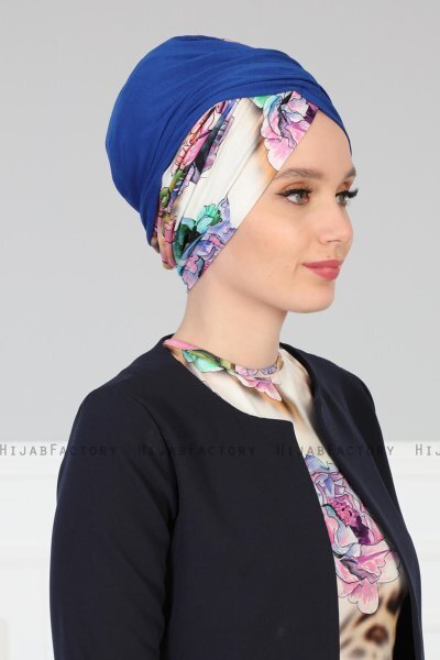Fiona - Turbante De Algodón Azul Nature