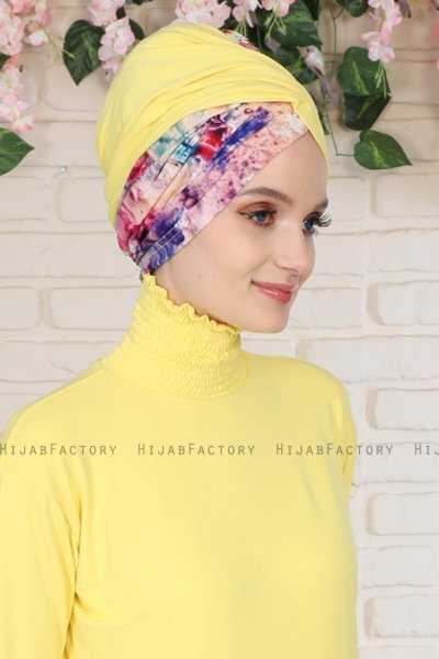 Fiona - Turbante De Algodón Yellow Paint
