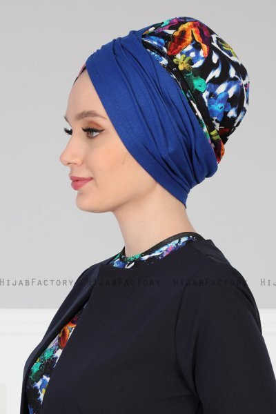 Fiona - Turbante De Algodón Azul Galaxy
