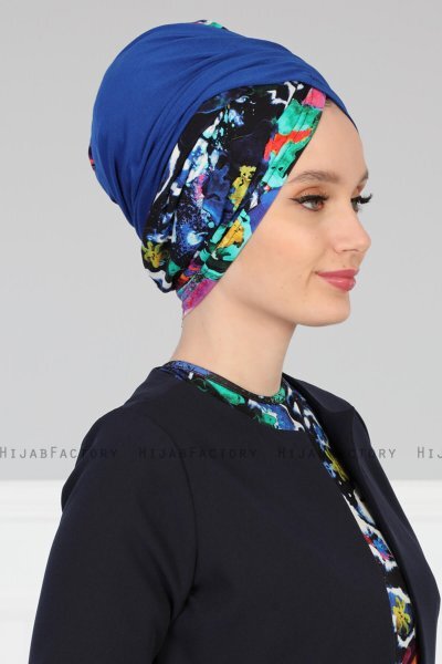 Fiona - Turbante De Algodón Azul Galaxy
