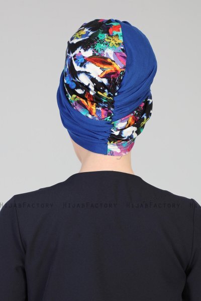Fiona - Turbante De Algodón Azul Galaxy
