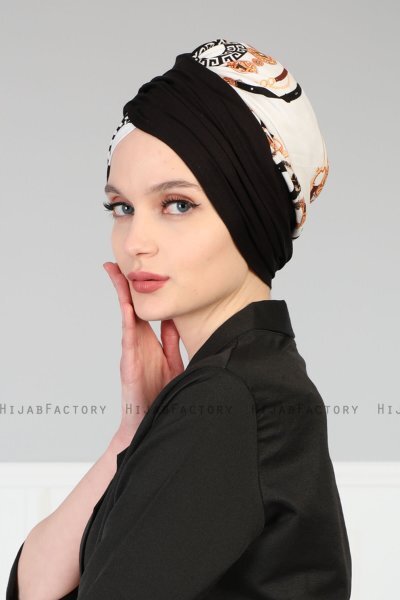 Fiona - Turbante De Algodón Black Elegant