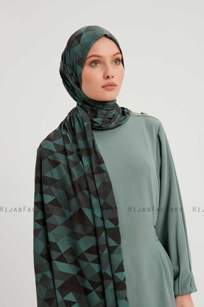 Banou - Hijab Estampada Petrol Azul