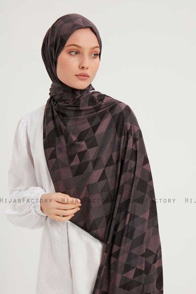 Banou - Hijab Estampada Púrpura