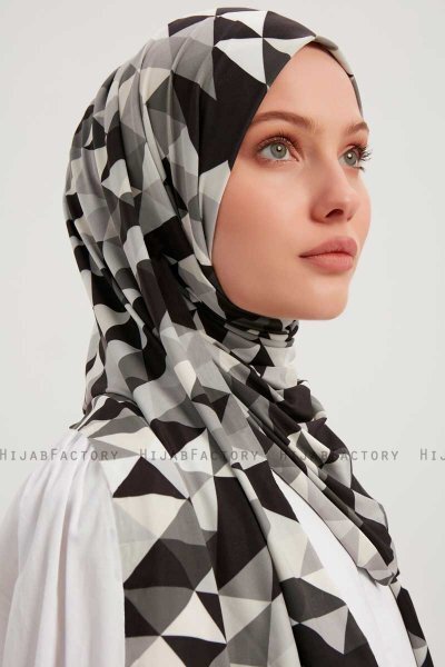 Banou - Hijab Estampada Negro