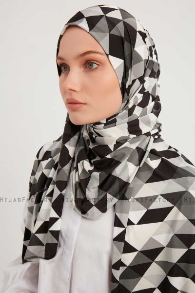 Banou - Hijab Estampada Negro