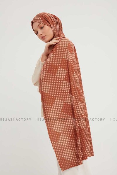 Nurgul - Hijab Estampada Marrón