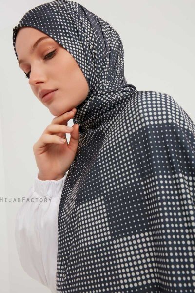 Nurgul - Hijab Estampada Azul Marino