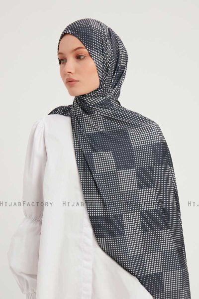 Nurgul - Hijab Estampada Azul Marino