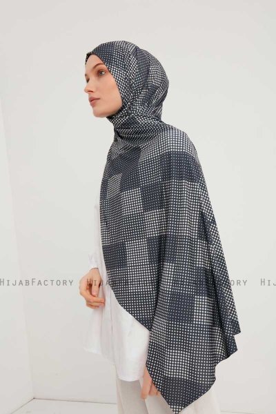 Nurgul - Hijab Estampada Azul Marino