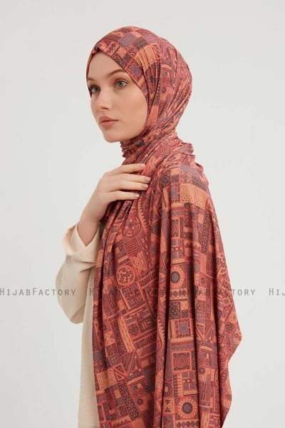Gulya - Hijab Estampada Ladrillo