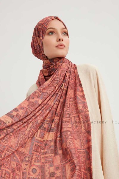 Gulya - Hijab Estampada Ladrillo