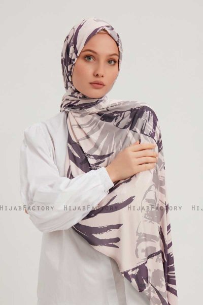 Ezmeray - Hijab Estampada Púrpura