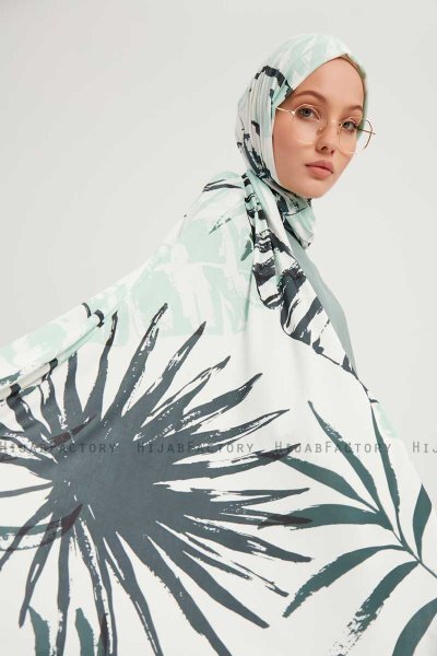 Ezmeray - Hijab Estampada Verde Claro