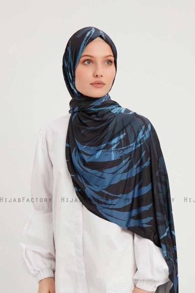 Ezmeray - Hijab Estampada Azul Marino