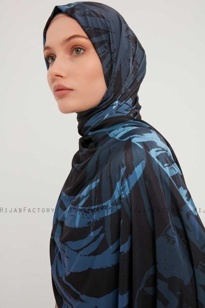 Ezmeray - Hijab Estampada Azul Marino