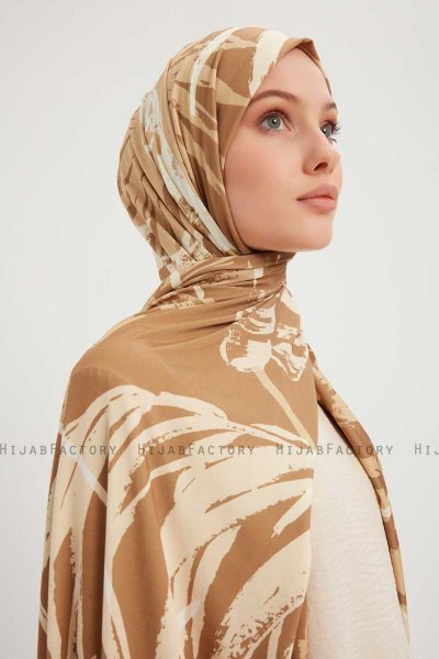 Ezmeray - Hijab Estampada Marrón
