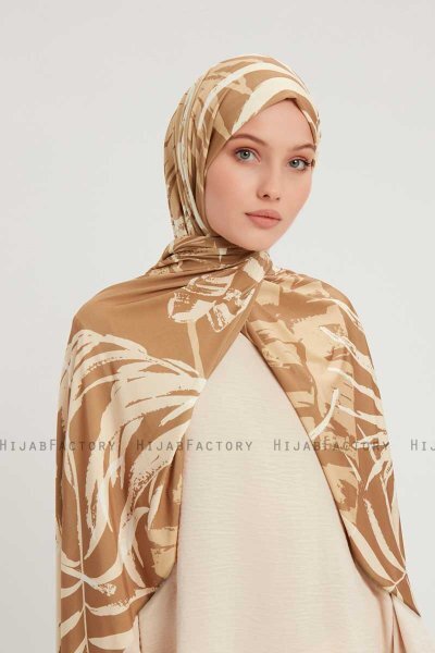 Ezmeray - Hijab Estampada Marrón