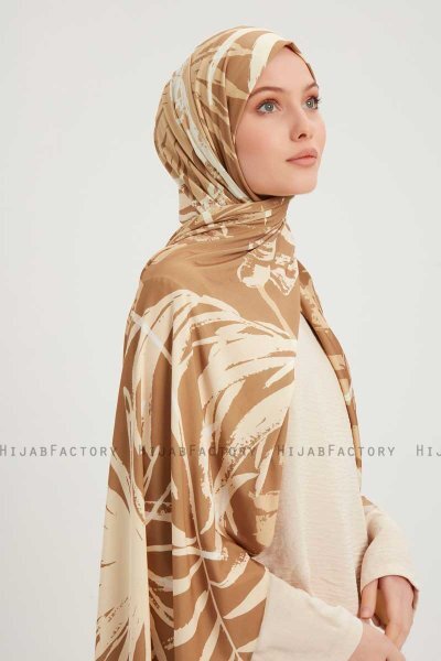 Ezmeray - Hijab Estampada Marrón