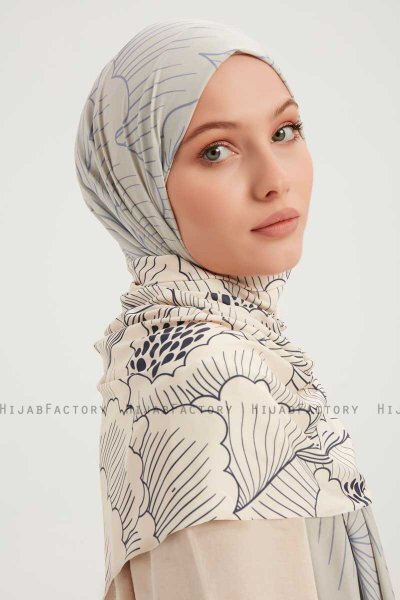 Fadime - Hijab Estampada Azul