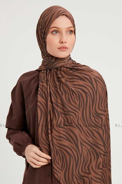 Hafiz - Hijab Estampada Canela