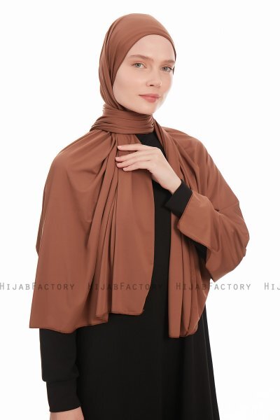 Farah - Hijab Jersey Marrón