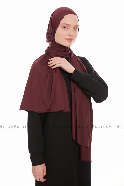 Farah - Hijab Jersey Ciruelas