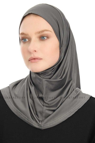 Yazmin - Hijab Amira Gris Oscuro Ready To Wear