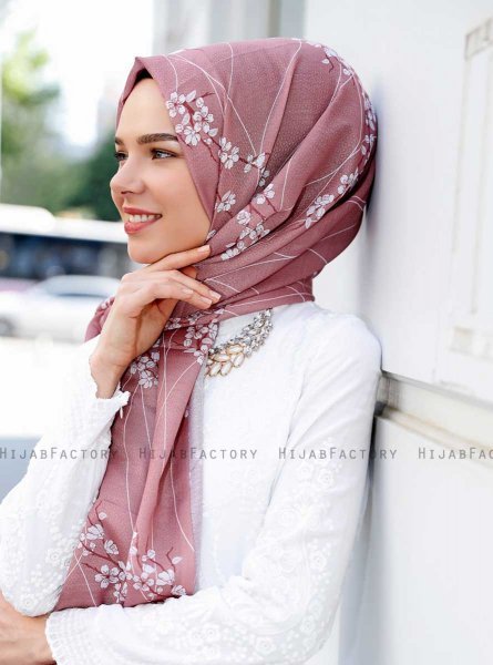 Abira - Hijab Estampado Rosa Oscuro - Sal Evi