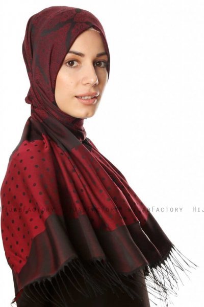 Alev - Hijab Estampado Burdeos