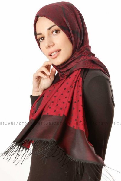 Alev - Hijab Estampado Burdeos