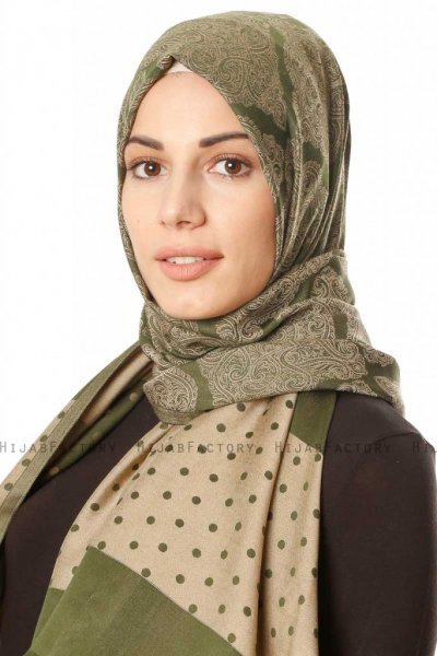 Alev - Hijab Estampado Caqui