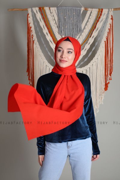 Alida - Hijab De Algodón Rojo - Mirach