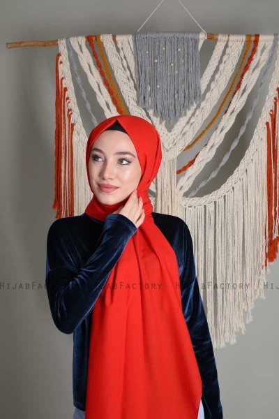Alida - Hijab De Algodón Rojo - Mirach