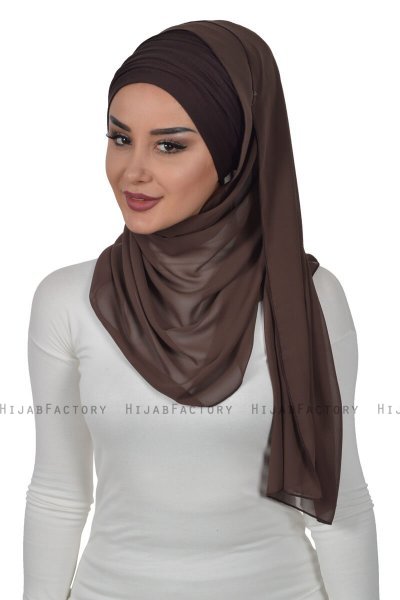 Alva - Hijab & Pañuelo Práctico Marrón