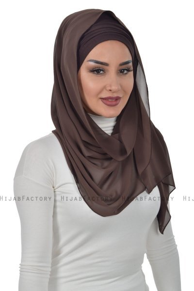 Alva - Hijab & Pañuelo Práctico Marrón