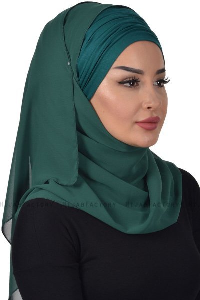 Alva - Hijab & Pañuelo Práctico Verde Oscuro