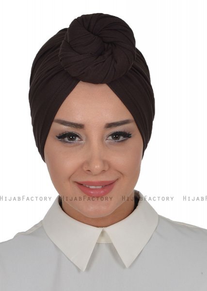 Amy - Turbante De Algodón Marrón - Ayse Turban