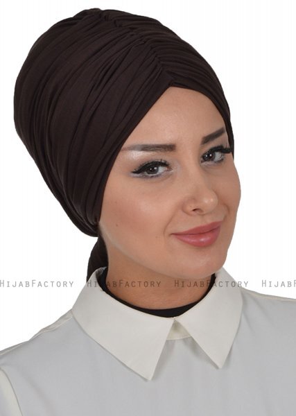 Amy - Turbante De Algodón Marrón - Ayse Turban