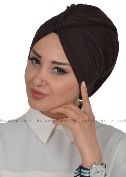 Amy - Turbante De Algodón Marrón - Ayse Turban