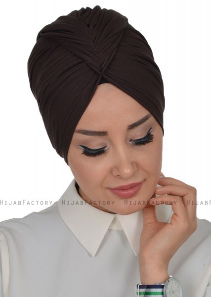 Amy - Turbante De Algodón Marrón - Ayse Turban