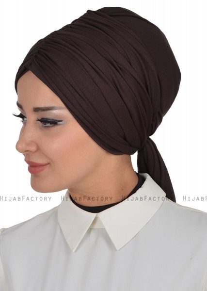Amy - Turbante De Algodón Marrón - Ayse Turban