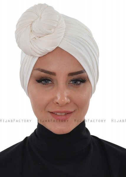 Amy - Turbante De Algodón Blanquecino - Ayse Turban