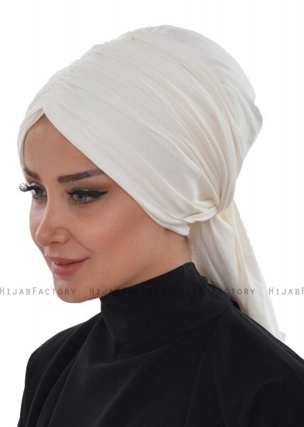 Amy - Turbante De Algodón Blanquecino - Ayse Turban