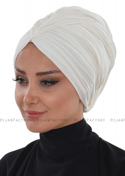 Amy - Turbante De Algodón Blanquecino - Ayse Turban