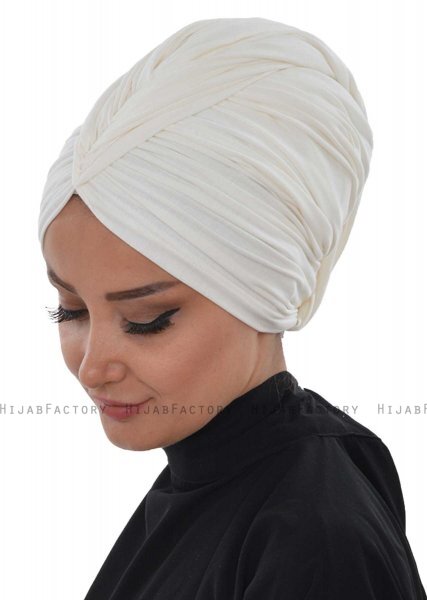 Amy - Turbante De Algodón Blanquecino - Ayse Turban